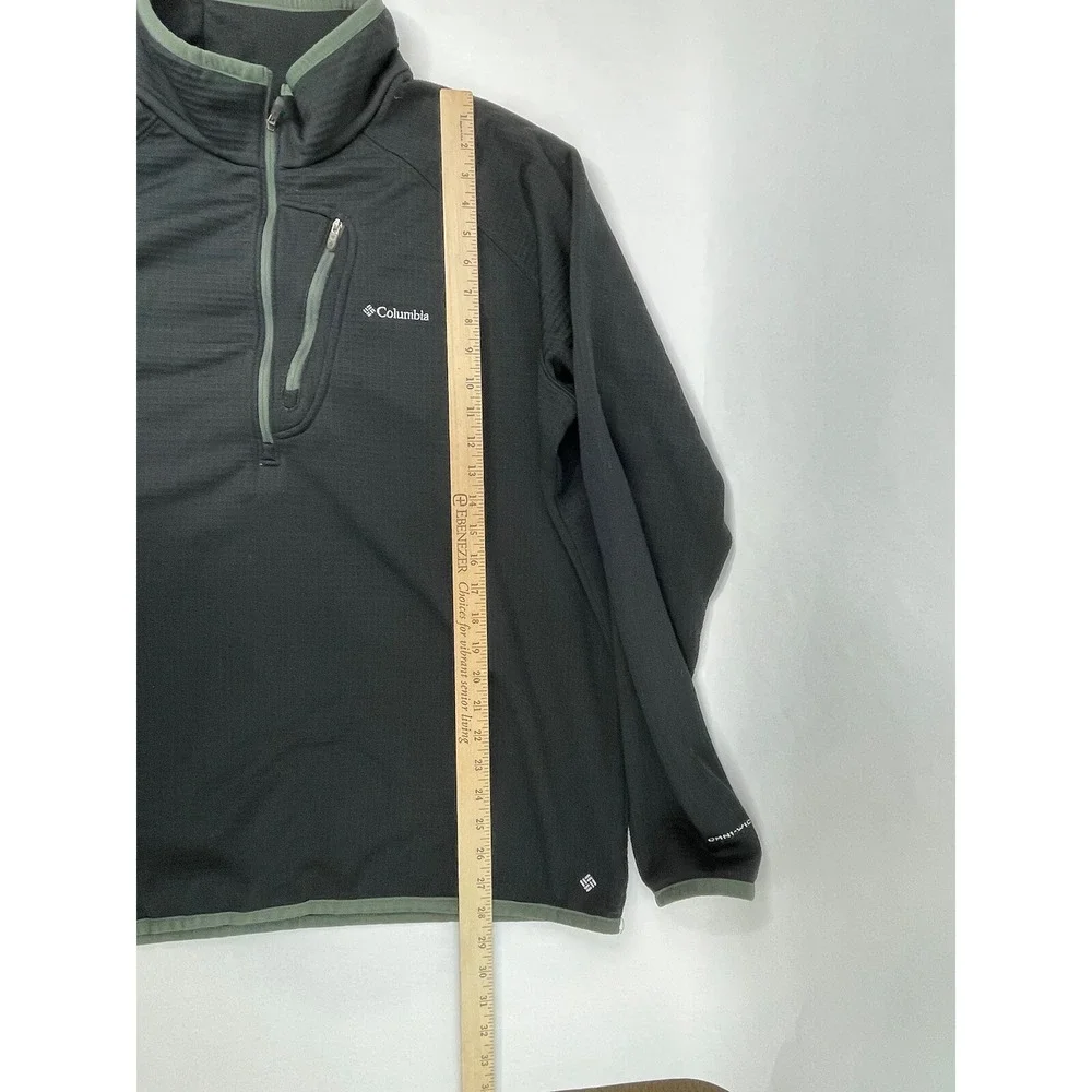 Columbia Sweater Mens 2XL Black Fleece Quarter Zip Omni-Wick Outdoors Casual